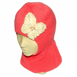 Шапка-шлем "Цветочек" для девочек на хлопковой основе , утеплитель-синтепон оптом от российского производителя