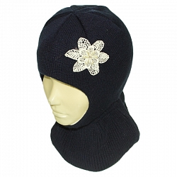 Шапка-шлем "Цветочек2" для девочек на хлопковой основе оптом от российского производителя