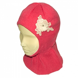 Шапка-шлем "Цветочек" для девочек на хлопковой основе оптом от российского производителя