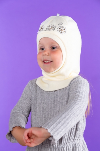 Шлем на девочку на синтепоне "Цветочки" оптом от российского производителя